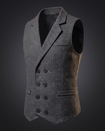 Guido Herringbone Tweed Vest