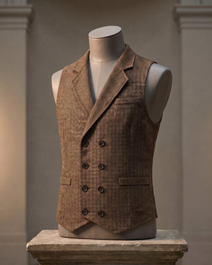 Guido Herringbone Tweed Vest